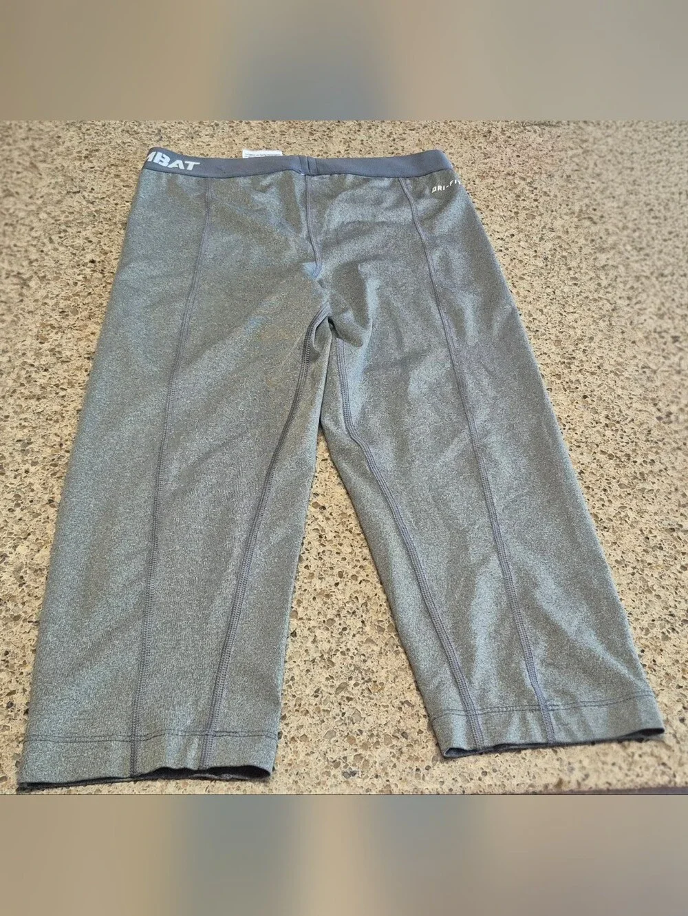 Nike Pro Combat Mens Compression Capri Pants Gray DriFit Base Layer Small 392370